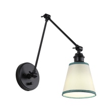 Golden 2351-A1W BLK-GRN - Yep by Golden Lighting Equinox 1-light Swing Arm Wall Lamp with Green Trim shade